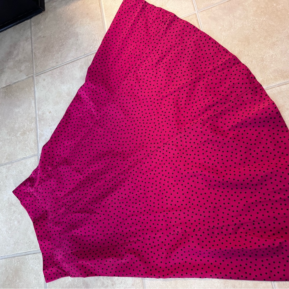 Elegant Magenta Polka Dot A-Line Skirt